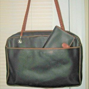 ❤️VTG BOTTEGA VENETA Purse Briefcase / Matching Wallet Black Karung Business Bag